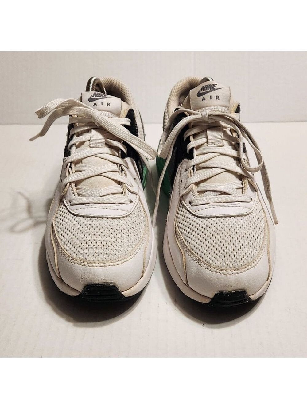 Nike Air Max Excee White Green Grey Leather Mesh Sneakers Size 6 - Picture 5 of 10